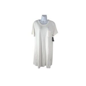 Kuhl Willa T-Shirt Dress L White Short Sleeve Organic Cotton NWT DR-1742